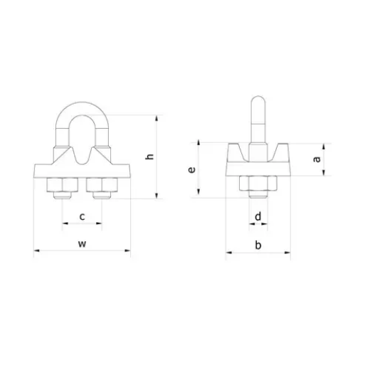 Picture of Beaver, Commercial Galvanised Wire Rope Grips - Electro Galvanised Size 22mm